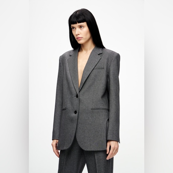 COPY - NWOT Lime charcoal gray oversized blazer, size s - Picture 3 of 12